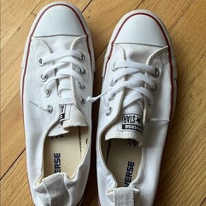 Converse White Sneakers with Red Trim